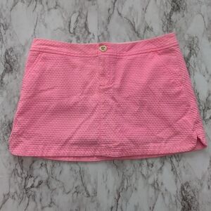 Lilly Pulitzer Bubblegum Pink Textured Mini Skirt 100% Cotton